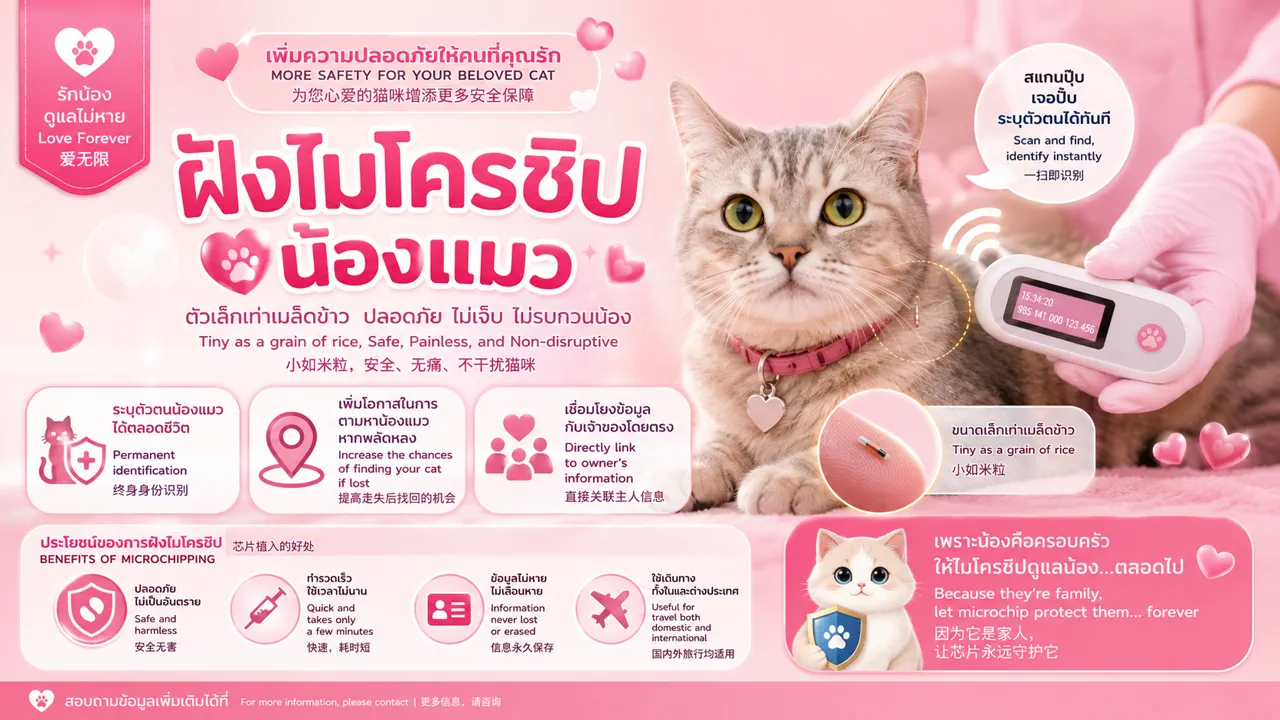 ฝังไมโครชิปน้องแมว