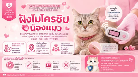 ฝังไมโครชิปน้องแมว
